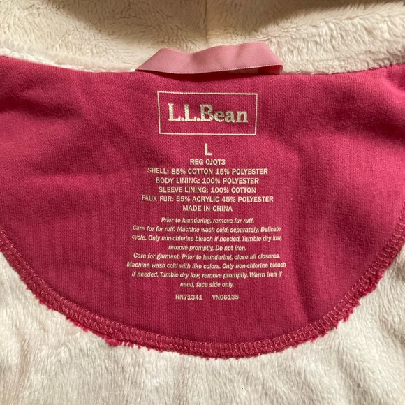 Pink L.L. Bean Sherpa Lined Hoodie - Picture 3 of 16